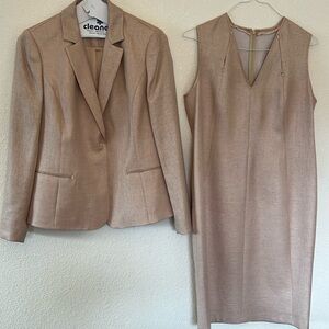 Elie Tahari Gold/Tan Dress with Suit Blazer